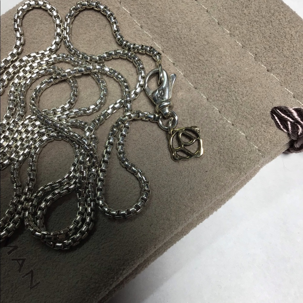 David yurman sterling and 14k 2.7mm box chain 20” - Picture 3 of 3